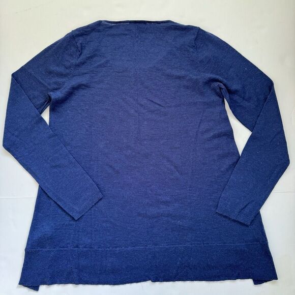Eileen Fisher Blue Merino Alpaca Wool Tencel Blend Sweater Womens M Long Sleeve - Picture 2 of 8